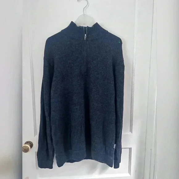Patagonia LAMBSWOOL 1/4 ZIP Blue Sweater Size M - Picture 2 of 4
